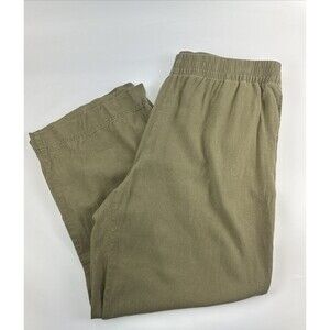 Old Navy Wide Leg Linen Blend Pants Kombu Green High Rise Comfort Pull On XL
